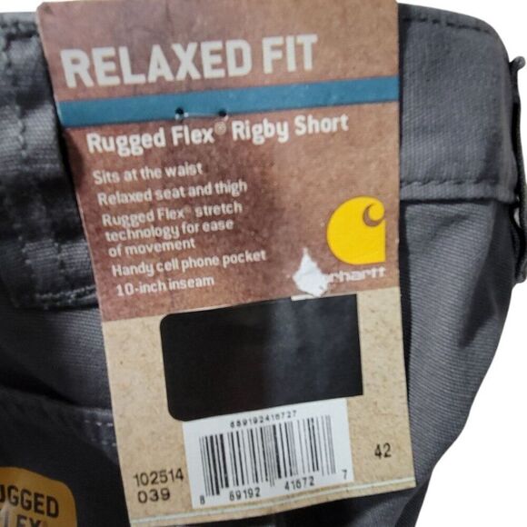 Carhartt Rigby Canvas Work Shorts Mens Size 42 Rugged Flex Relaxed Fit Gray NEW - Picture 7 of 13